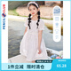 鉛筆俱樂(lè)部童裝2025夏裝新款女童連衣裙中大童裙子兒童收腰碎花裙 粉紅 150 cm