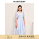 MAXRIENY【商場同款】歐式浪漫裙裙法式復古雪紡連衣裙 冰藍 M 02