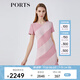 PORTS寶姿春夏新品女裝短袖中長(zhǎng)連衣裙LM8D134KWB008 丁香紫 M (6)