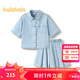 巴拉巴拉【商場同款】女童套裝夏季兒童裝2025新款夏裝牛仔兩件套 牛仔淺藍(lán)88101 160