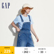 Gap女裝夏季直筒金屬扣牛仔背帶短褲寬松百搭休閑褲465006 深藍(lán)色 165/66A(M)亞洲尺碼