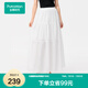 全棉時代【趙麗穎直播活動同款】25夏新品女士紗布半裙輕柔優(yōu)雅 白色 M (160)