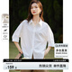 尚都比拉優(yōu)雅氣質(zhì)休閑通勤襯衫女夏季設(shè)計感上衣五分袖白襯衣 白色 L 