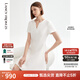 朗姿【Basic衣櫥】小黑裙法式輕禮服裙子女夏新款氣質(zhì)白色連衣裙 本白色 M