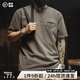 馬登工裝美式復(fù)古戰(zhàn)術(shù)印花T恤男士純棉透氣正肩V領(lǐng)短袖衣服男裝夏季 灰褐色 【2025新款潮牌】 L