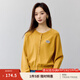茵曼（INMAN）純色基礎(chǔ)百搭針織開衫女2025春秋款繡章舒適休閑簡(jiǎn)約毛衣外套 黃色 M