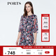 PORTS寶姿  春夏新品女裝優(yōu)雅印花系帶連衣裙A字裙LN8D134HPP027 黑色印花 M (6)