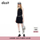 DZZIT【明星同款】地素連衣裙夏季掛脖設計牛仔裙子女 深藍色 S