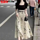 恒源祥連衣裙女夏季新款高端精致氣質女神范感設計拼接碎花收腰顯瘦 黑色 XL 建議115-130斤