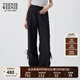 Teenie Weenie小熊女裝休閑褲2025夏季新款簡約時(shí)尚寬松戶外工裝褲 黑色 M