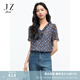 玖姿（JUZUI）靈動優(yōu)雅愛心印花雪紡衫女2025夏季新款JLFX80311 花咖啡 L