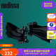 Melissa（梅麗莎）蝴蝶結(jié)圓頭平底時(shí)尚簡(jiǎn)約休閑通勤女士單鞋子33633 黑色/銀色 36