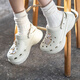 卡駱馳（crocs）女款復(fù)古小鯨魚(yú)洞洞鞋休閑外穿厚底包頭涼拖鞋 206302-2Y2 38-39