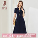 經(jīng)典故事（JANE STORY）2025新款通勤polo領(lǐng)襯衫連衣裙女夏季修身時尚復(fù)古氣質(zhì)襯衣裙小眾 M05深藍色 M
