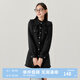 樂町精致高領(lǐng)連衣裙女秋冬新款小香風(fēng)長袖連衣裙立領(lǐng)小黑裙 黑色(現(xiàn)貨) XS