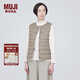 無(wú)印良品（MUJI）女式 輕量羽絨便攜式 背心 馬甲馬夾女款冬季內(nèi)膽保暖女裝 淺米色 L (165/88A)
