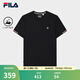 FILA 斐樂官方男子針織短袖衫2025夏新款時尚休閑簡約基礎(chǔ)圓領(lǐng)T恤 傳奇藍(lán)-NV L 175/96A/L