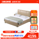 晚安（goodnight）薄床頭皮床小戶(hù)型簡(jiǎn)約現代1.8米單雙人大床高箱儲物款JDB-004