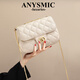 ANYSMIC奢侈高檔品牌包包女小方包女25新款中年時(shí)尚百搭真皮單肩斜挎包女 米白色