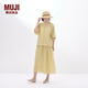無(wú)印良品（MUJI）女式 強(qiáng)捻 立領(lǐng)短袖襯衫 女士襯衣內(nèi)搭純棉女裝25年夏季 BC2A2C5S 黃色 L (165/88A)