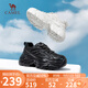 駱駝（CAMEL）老爹鞋女網(wǎng)布皮面拼接雙系帶厚底休閑鞋 L23S703108W 黑色透網(wǎng) 40