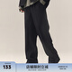 CHINISM CH都市通勤系列美式休閑垂墜感商務(wù)西褲男潮牌簡(jiǎn)約寬松直筒長褲 黑色 M（建議110-130斤）