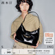 西木汀 晚楓 質(zhì)感托特包大容量女新款單肩包小個子斜挎七夕深邃黑小號