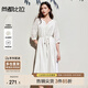 尚都比拉優(yōu)雅度假連衣裙女春季聚會氣質A字裙V領顯瘦中長裙 白色 M