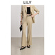 LILY2025夏新款女裝含醋酸復(fù)古老錢風(fēng)修身垂感休閑通勤西褲微喇褲 301綠色 L