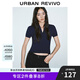 UR2025春季新款女裝時髦鏤空系帶修身短袖針織衫UYV950018 藏青 M