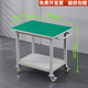 天禎 移動(dòng)工作臺不銹鋼帶輪精益周轉(zhuǎn)小推車桌打包操作臺面板可定制 兩層推車60*80