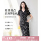 歐莎（OSA）法式波點連衣裙女2025夏新款氣質(zhì)高級感小個子雪紡中長款裙子七夕 黑杏波點 M