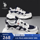 美國(guó)馬球協(xié)會(huì)（U.S.POLO ASSN.）休閑男鞋老爹鞋男2025春夏新款運(yùn)動(dòng)鞋百搭厚底增高透氣休閑鞋子男 白藍(lán) 41 -