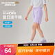 Skechers斯凱奇兒童運動褲新款夏季舒適速干男女童短袖短褲P225K070 短褲/蘭花紫色/01X5 120
