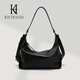 明治KHDESIGN明治女包真皮輕奢大容量單肩腋下包日常通勤包情人節禮物 墨隱黑
