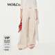 MO&Co.牛仔褲2025夏新品阿蘇特染棉質(zhì)復(fù)古潑墨點高腰闊腿褲MBE2JEN009 米杏色 XS /XS