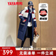 鴨鴨（YAYA）佟麗婭同款極寒鵝絨羽絨服女冬長款冬季連帽抽繩收腰保暖外套HY 寶藍(lán)組色 S (160)
