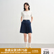 獨(dú)束大碼女裝簡(jiǎn)約大氣彈力牛仔中褲2025夏季新品時(shí)尚百搭直筒褲 深牛仔藍(lán) 3XL （尺碼：5）