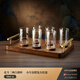 裕昶白酒杯一兩杯二兩杯帶刻度高檔燒酒黃酒中式胡桃木酒具 北斗二兩杯6只+金把復古托盤(pán)