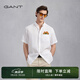 GANT/甘特【100%亞麻】夏男士涼感襯衣透氣簡(jiǎn)約美式休閑短袖襯衫 110白色 L