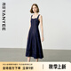 顏域無袖連衣裙女夏裝2025新款收腰顯瘦長款輕熟風(fēng)牛仔氣質(zhì)吊帶裙 深藍 XL