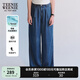 Teenie Weenie小熊女裝休閑簡(jiǎn)約夏季薄款牛仔褲天絲直筒褲時(shí)尚長(zhǎng)褲 中藍(lán)色 S (160)