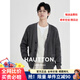 Hautton Jeans潮牌男士V領(lǐng)針織開(kāi)衫外套男2025春季新款休閑百搭可外穿毛衣男士 灰色 常規(guī) M (170)