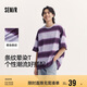 森馬（Semir）短袖T恤男條紋情侶裝夏季半袖上衣oversize無性別潮101324100211