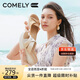 康莉（COMELY）一字拖鞋女夏季羊皮坡跟休閑防滑沙灘交叉帶時(shí)尚涼拖 杏色 36 