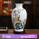 收藏天下景德鎮(zhèn)陶瓷器仿古粉彩花瓶高級感客廳酒柜玄關(guān)博古架擺件瓷瓶 富貴錦堂觀音瓶+底座+證書