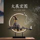 歐梵普（oufanpu） 新中式擺件開業(yè)喬遷禮物大展宏圖辦公室倒流香爐中國風(fēng)客廳玄關(guān) 大展宏圖燈圈擺件+香