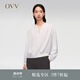 OVV【重磅真絲】2024春夏新款女裝22MM雙喬V領(lǐng)長(zhǎng)袖襯衫 淺紫（凈色）15 L