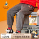 Classic Teddy精典泰迪兒童加絨褲子男女童保暖長褲中大童裝加厚衛(wèi)褲 花灰 140 