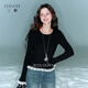 三彩2025冬季新款修身圓領(lǐng)針織衫花邊打底衫長(cháng)袖套頭衫M